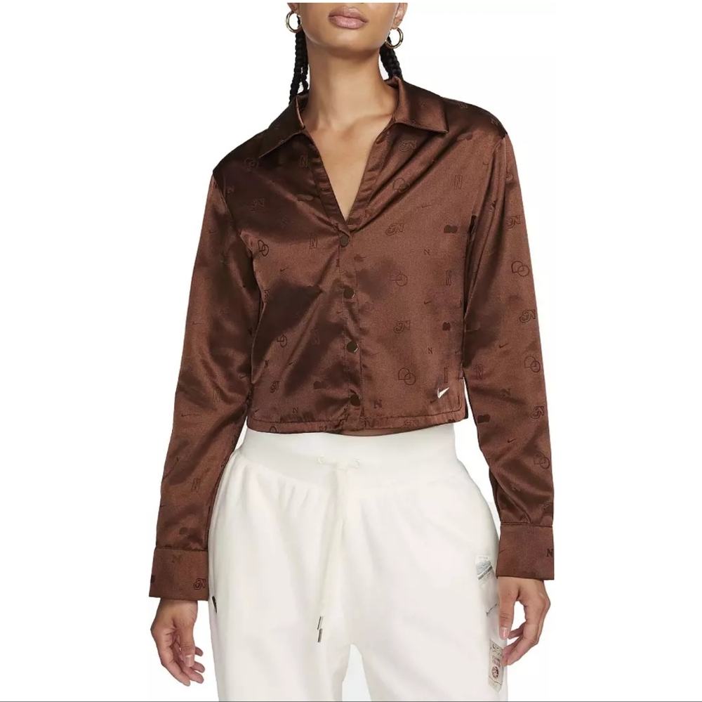 Nike Naomi Osaka Women's Long-Sleeve Woven Satin Jacquard Top